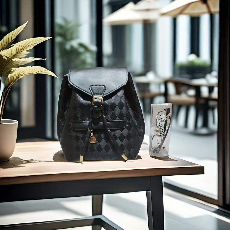 Vintage-Inspired Retro Drawstring Backpack - Spacious, Comfortable, Multi-Functional Purse with Secure Closure - Perfect for College School, Travel, Commute, and Daily Use for Fashion-Conscious Women