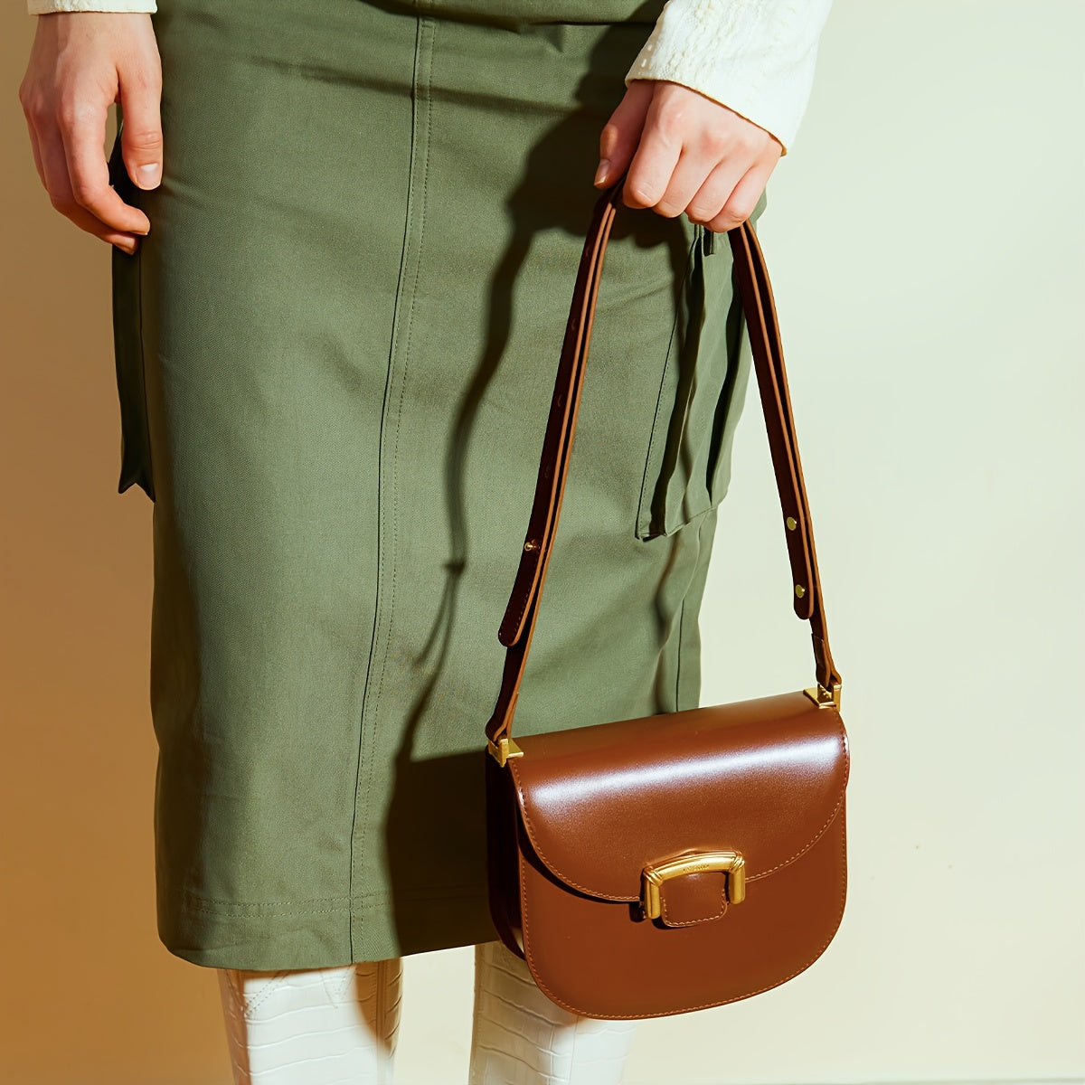 Trendy Saddle Bag - New Arrival, Retro Style, Crossbody, Shoulder Bag, Ladies Handbag, Wedding Bag, Stylish and Elegant Design
