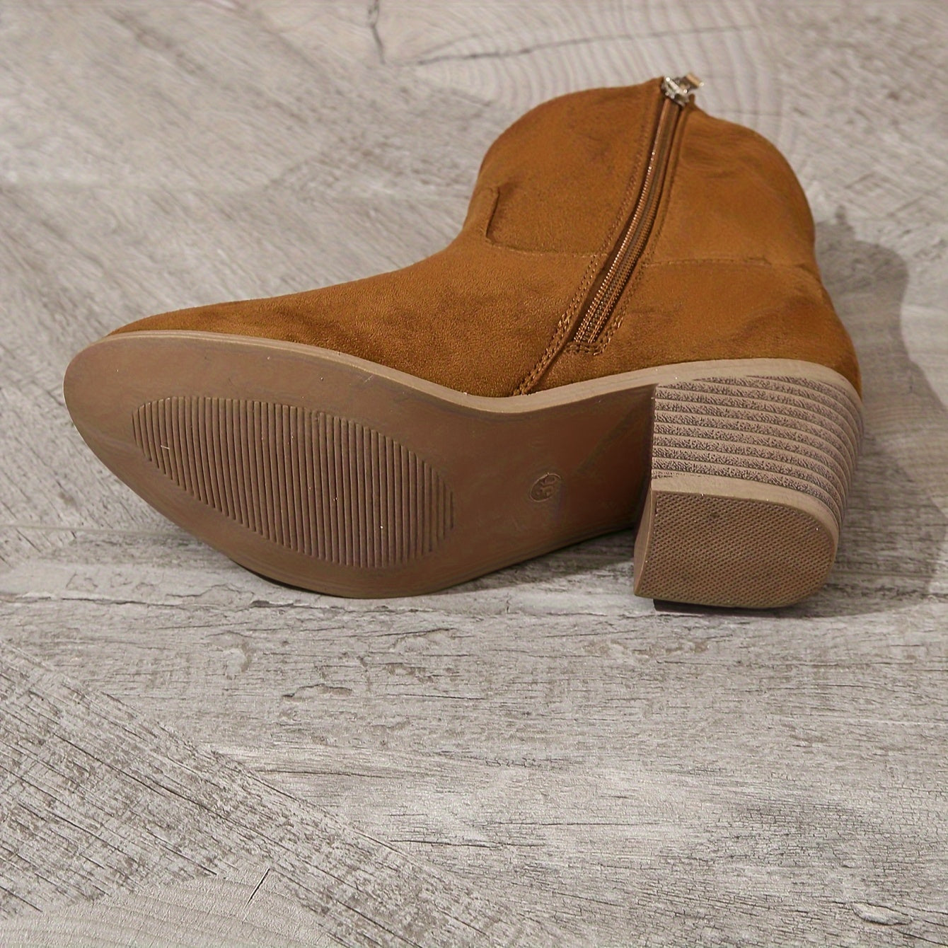 Women's Western Ankle Boots, Retro Embroidered V-cut Chunky Heeled Cowboy Boots, Casual Side Zipper Short Boots