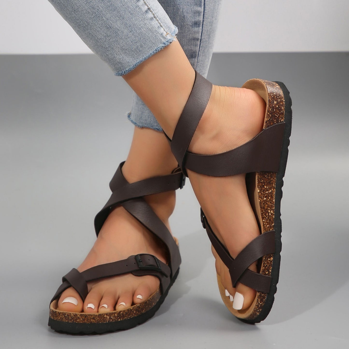 Ultra-Comfort Orthopedic Slides Sandals - Soft Memory Foam, Slip-Resistant, Breathable Cork Footbed, Easy-Adjust Buckle, High-Performance Athletic Design, Orthopedic Arch Support - Perfect for Active Women, Everyday Casual Wear, Comfortable Walking Shoes