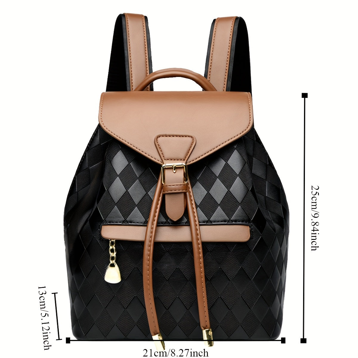 Vintage-Inspired Retro Drawstring Backpack - Spacious, Comfortable, Multi-Functional Purse with Secure Closure - Perfect for College School, Travel, Commute, and Daily Use for Fashion-Conscious Women