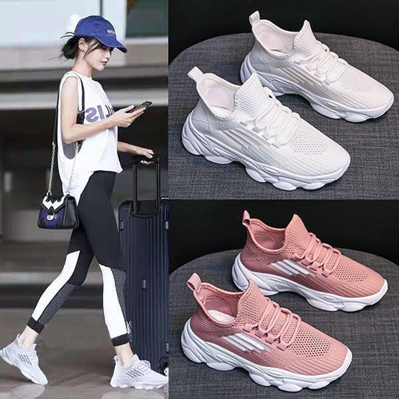 ikearlax Cross-Border Spring and Summer New Korean Style Stylish Women's Shoes Breathable Flying Woven Coconut Shoes Women's Sports Casual Fashion Shoes