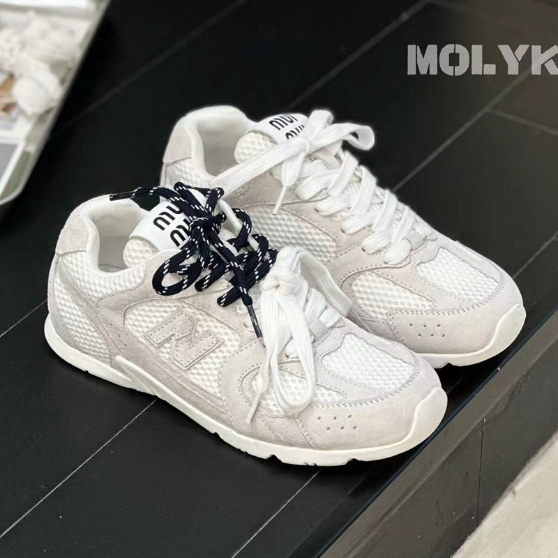 ikearlax In Stock Mesh Surface Clunky Sneakers Women's Ins Fashion Spring and Summer Joint Hot Cortez Casual Running Sneaker