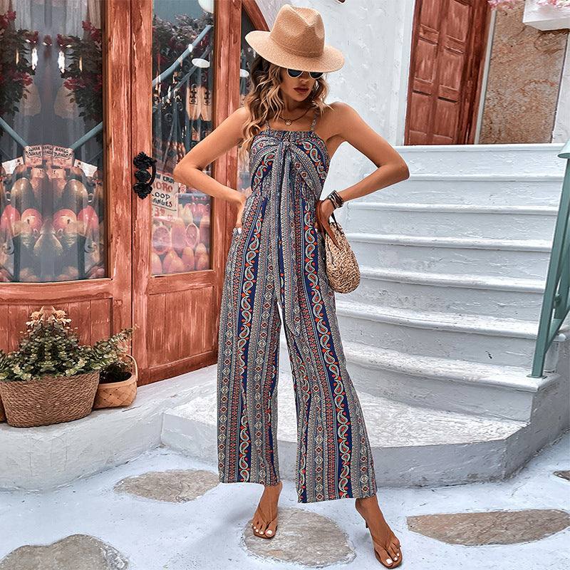 IKEARLAX New Hot Trade Wholesale New Summer New Women's Clothing Suspender Printed 2025 Jumpsuits