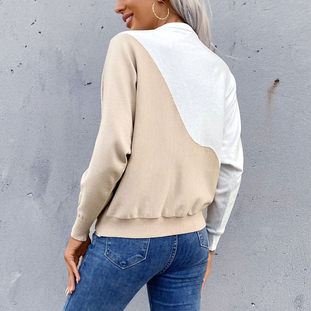 IKEARLAX New popular Autumn New Middle East Women's Clothing Pullover Color Matching Thin 2025 Crew Neck Knitted Sweater