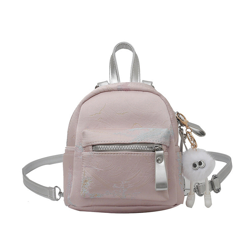 Korean Style Niche Mini Backpack Summer Girls' Bags Advanced Texture Simple One-Shoulder Crossboby Bag