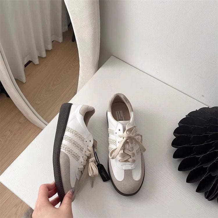 ikearlax Retro Lace Edge Sneaker Spring and Autumn Best-Selling German Training Casual Shoes Simple Cortez Women's Shoes Wholesale