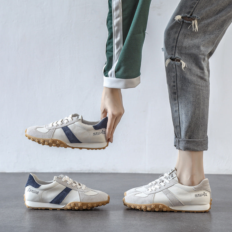 ikearlax German Training Shoes Soft Leather White Shoes Women's Soft Bottom Soft Surface Women's Shoes New Cortez Casual Sneaker