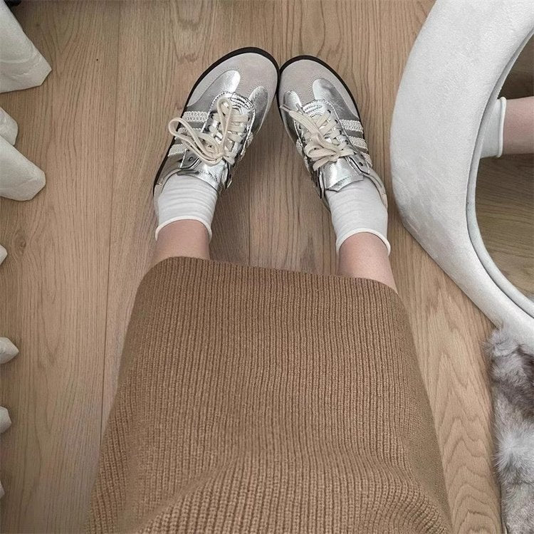 ikearlax Retro Lace Edge Sneaker Spring and Autumn Best-Selling German Training Casual Shoes Simple Cortez Women's Shoes Wholesale