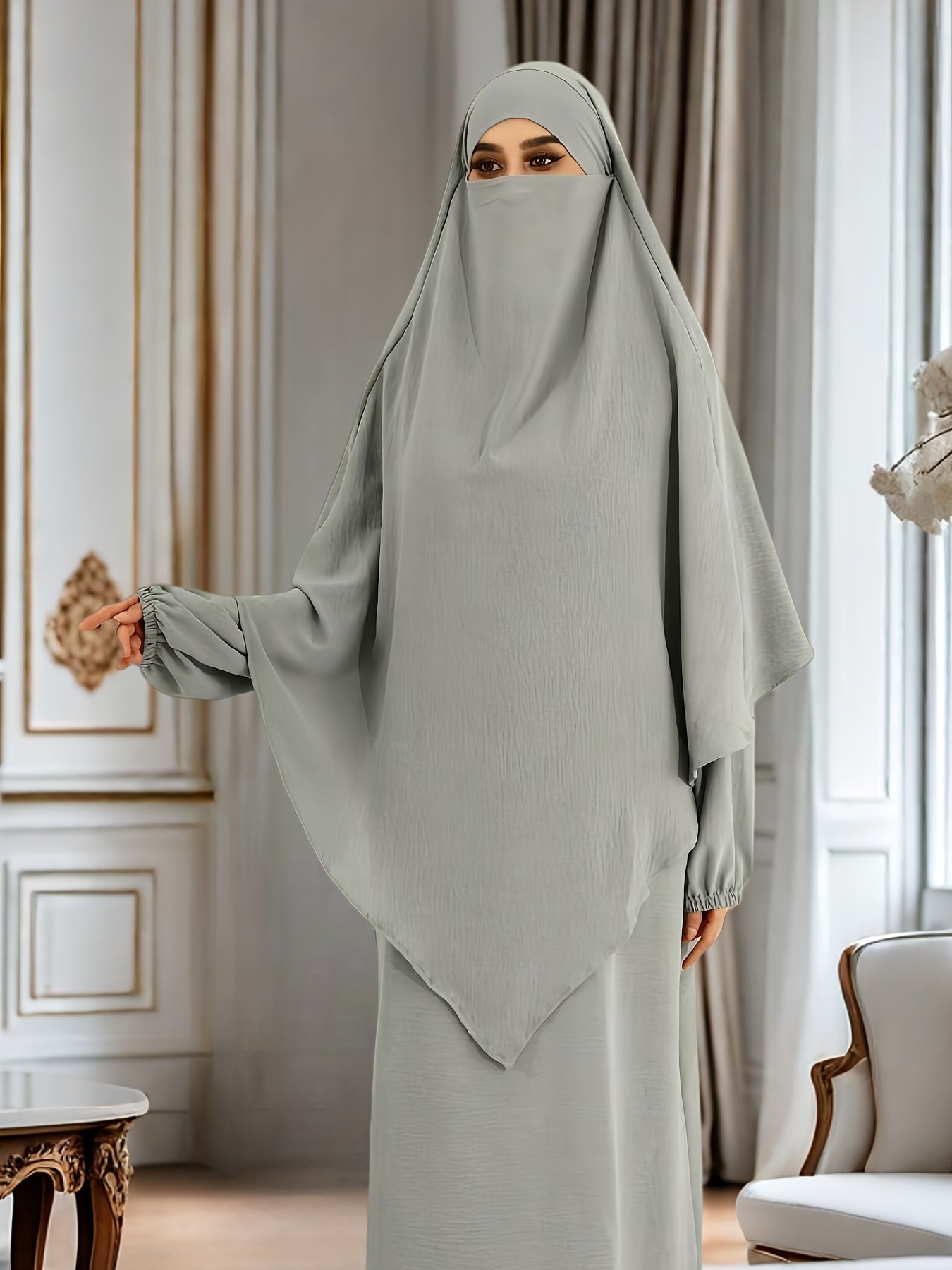 Chic Modest Long Sleeve Hijab Dress - Comfortable & Stylish Solid Color Crew Neck - Loose Fit for Casual Daily Wear - Perfect for Fashion-Conscious Women