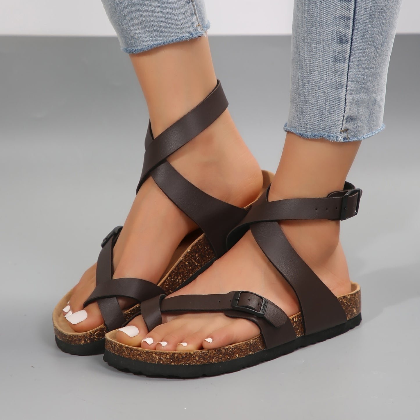 Ultra-Comfort Orthopedic Slides Sandals - Soft Memory Foam, Slip-Resistant, Breathable Cork Footbed, Easy-Adjust Buckle, High-Performance Athletic Design, Orthopedic Arch Support - Perfect for Active Women, Everyday Casual Wear, Comfortable Walking Shoes