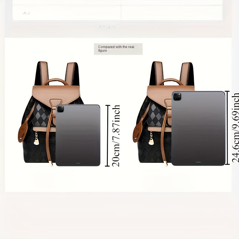 Vintage-Inspired Retro Drawstring Backpack - Spacious, Comfortable, Multi-Functional Purse with Secure Closure - Perfect for College School, Travel, Commute, and Daily Use for Fashion-Conscious Women