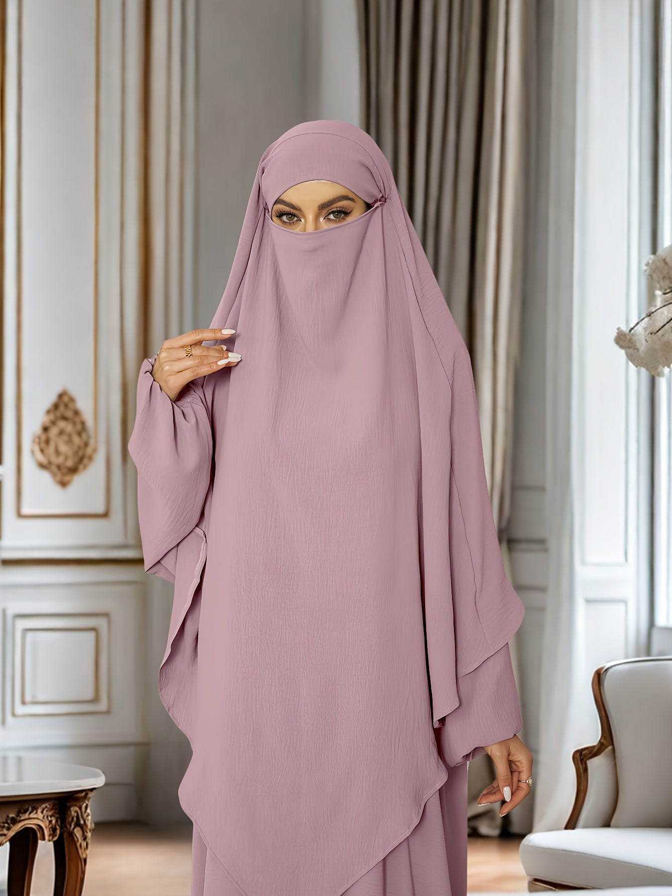 Chic Modest Long Sleeve Hijab Dress - Comfortable & Stylish Solid Color Crew Neck - Loose Fit for Casual Daily Wear - Perfect for Fashion-Conscious Women