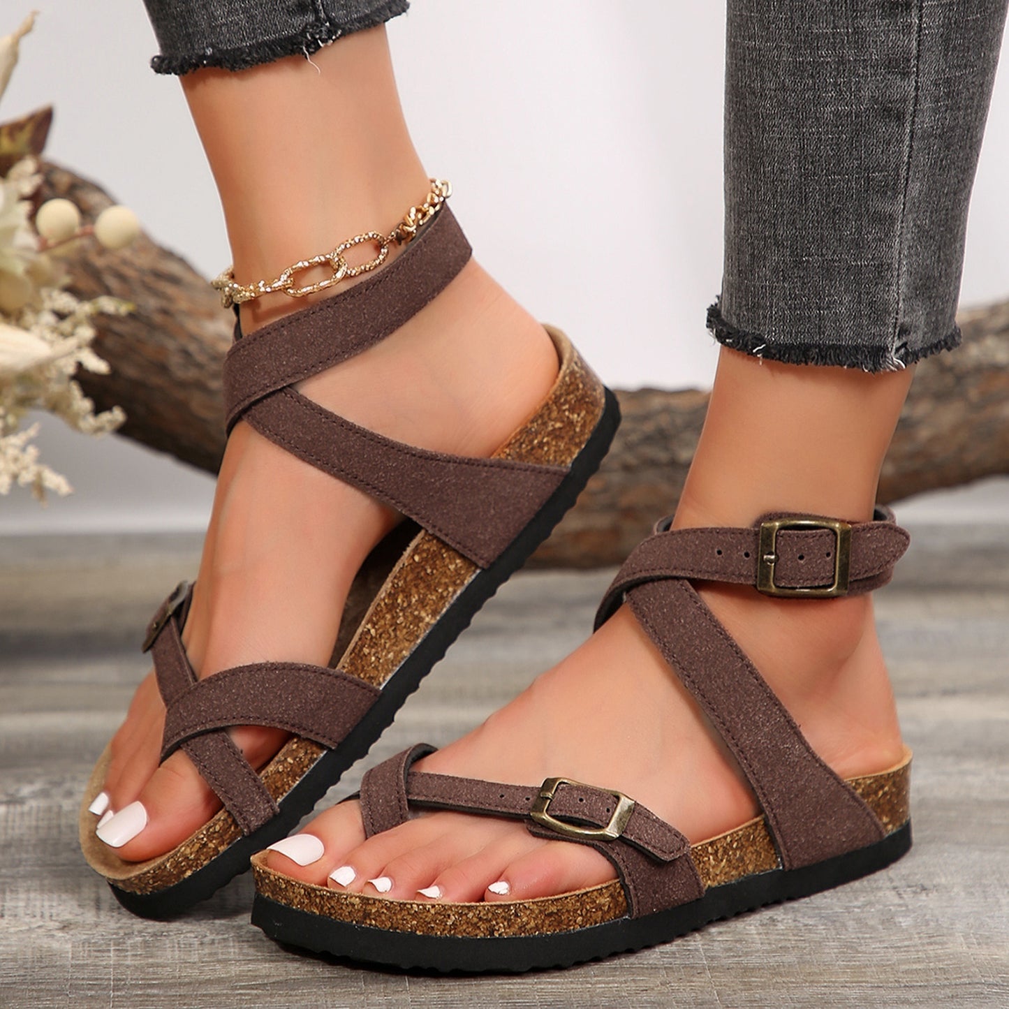Ultra-Comfort Orthopedic Slides Sandals - Soft Memory Foam, Slip-Resistant, Breathable Cork Footbed, Easy-Adjust Buckle, High-Performance Athletic Design, Orthopedic Arch Support - Perfect for Active Women, Everyday Casual Wear, Comfortable Walking Shoes