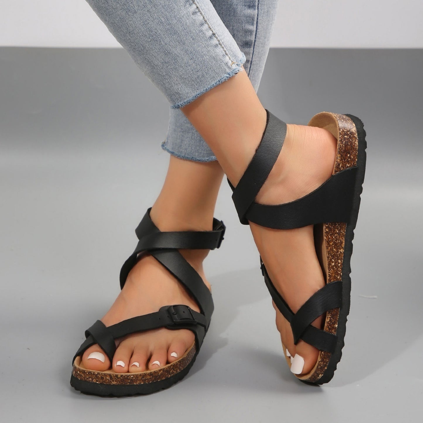 Ultra-Comfort Orthopedic Slides Sandals - Soft Memory Foam, Slip-Resistant, Breathable Cork Footbed, Easy-Adjust Buckle, High-Performance Athletic Design, Orthopedic Arch Support - Perfect for Active Women, Everyday Casual Wear, Comfortable Walking Shoes