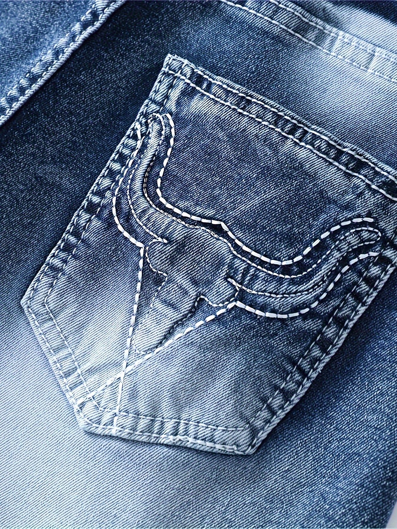 Womens Elegant Ripped Distressed Denim Shorts - Embroidered Pockets, Frayed Hem, Whiskered Vintage Style, Medium Stretch, Machine Washable, Solid Color, Spring/Summer Essential