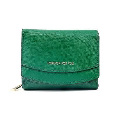 2023 New Short PU Leather Cross Pattern Women's Wallet Coin Purse Clip Factory Wholesale Large Capacity Multiple Card Slots