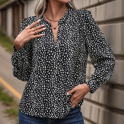 IKEARLAX New Hot Trade Wholesale New Autumn New 2025 Women's Cross-border Long Sleeve Leopard Print Shirt Women