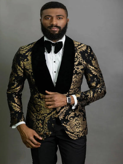 Stylish Design Groom Tuxedos One Button Shawl Lapel Groomsmen Best Man Suit Mens Wedding Suits Customize Size