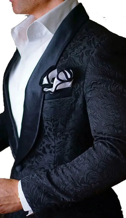 Stylish Design Groom Tuxedos One Button Shawl Lapel Groomsmen Best Man Suit Mens Wedding Suits Customize Size