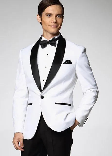 Stylish Design Groom Tuxedos One Button Shawl Lapel Groomsmen Best Man Suit Mens Wedding Suits Customize Size