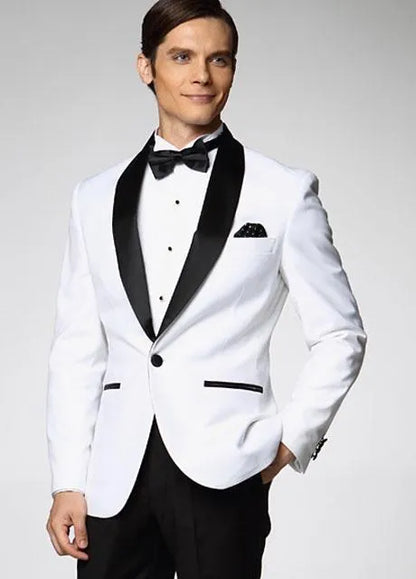 Stylish Design Groom Tuxedos One Button Shawl Lapel Groomsmen Best Man Suit Mens Wedding Suits Customize Size